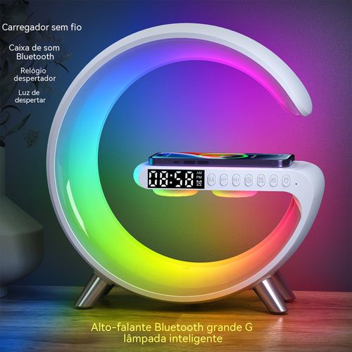 Lâmpada Big G, Luz Noturna, Carregador, Candeeiro Musical, Coluna de Som Bluetooth, Luz de Ambiente Colorida, Luz de Ambiente Colorida com Ruído Branco