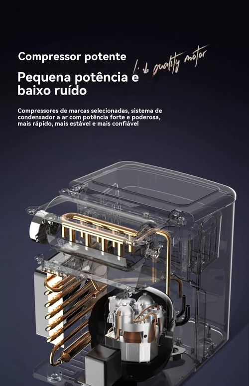 Máquina de gelo doméstica pequena • O dispositivo perfeito para fazer gelo rápido no verão