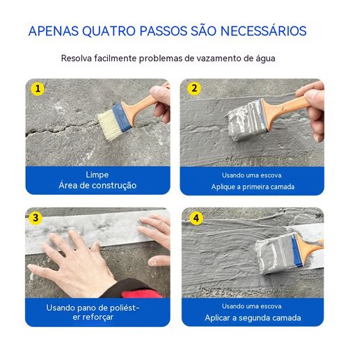 Tinta Impermeável Isolante Aquosa Reparo de Infiltração em Paredes Externas e Telhados