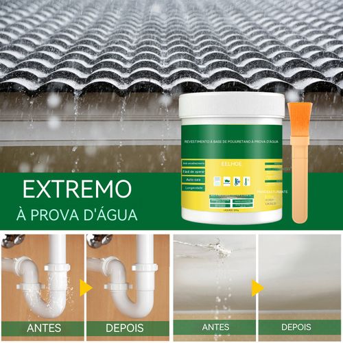 Tinta impermeável especial para cozinha, banheiro e fachada externa, infiltração e vedação de vazamentos, durabilidade permanente com uma única aplicação.