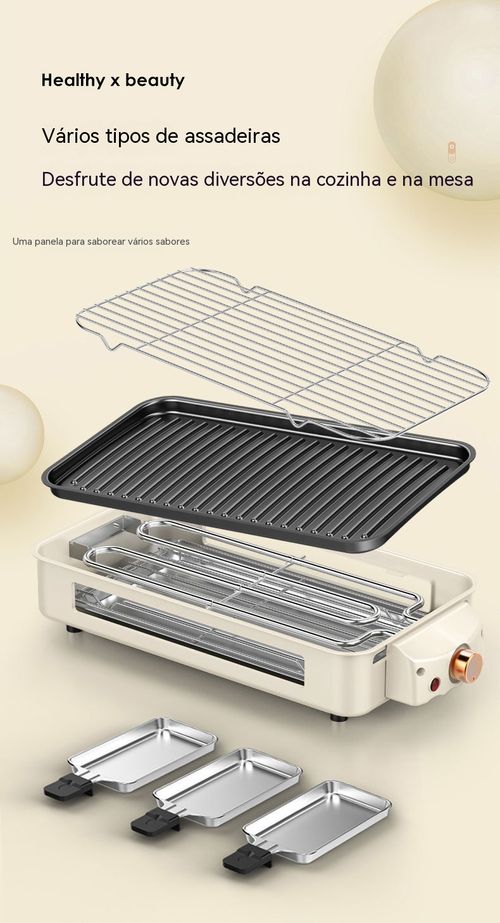 Chapa Antiaderente Grande para Churrasco em Casa