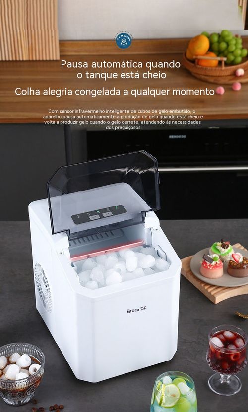 Máquina de gelo doméstica pequena • O dispositivo perfeito para fazer gelo rápido no verão