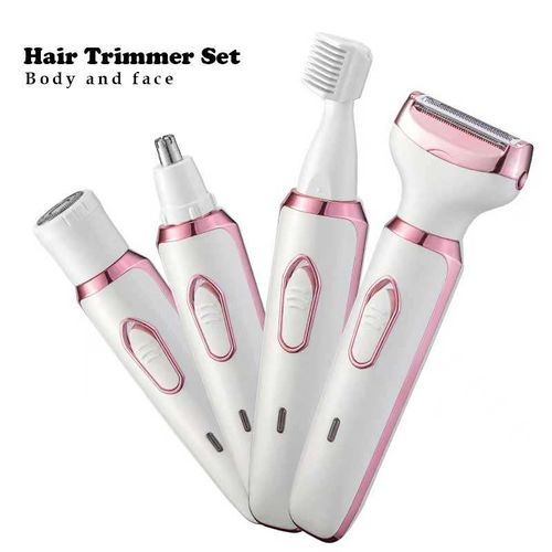 4 in 1 Lady Shaver Epilator Body Hair Trimmer Groomer Hair Removal Painless Shaver Bikini Pubic Groin Nose Eyebrow Hair Trimmer