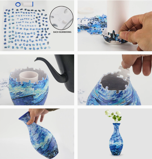 Elegant 3D puzzle vase - Suitable for real flowers