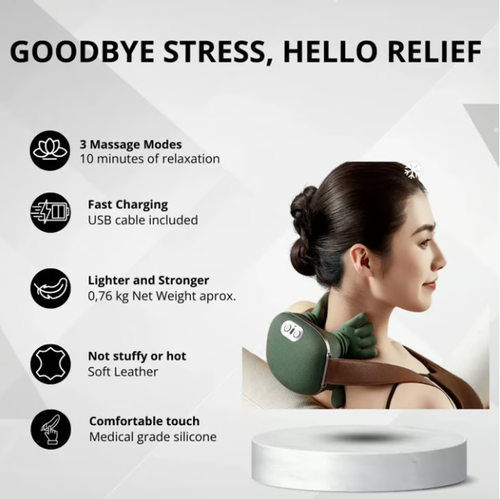 3D Shiatsu Neck & Shoulder Massager with Soothing Heat - Deep Tissue Kneading for Back & Neck Pain Relief
