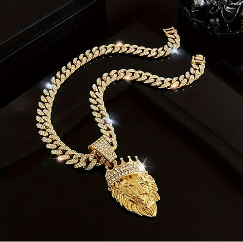 Men's Vintage Lion Head Pendant Necklace