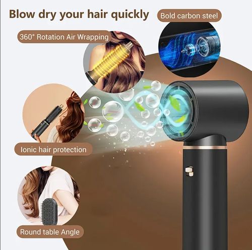 5-in-1 Blow Dryer Brush - Detachable Air Curler & Styler