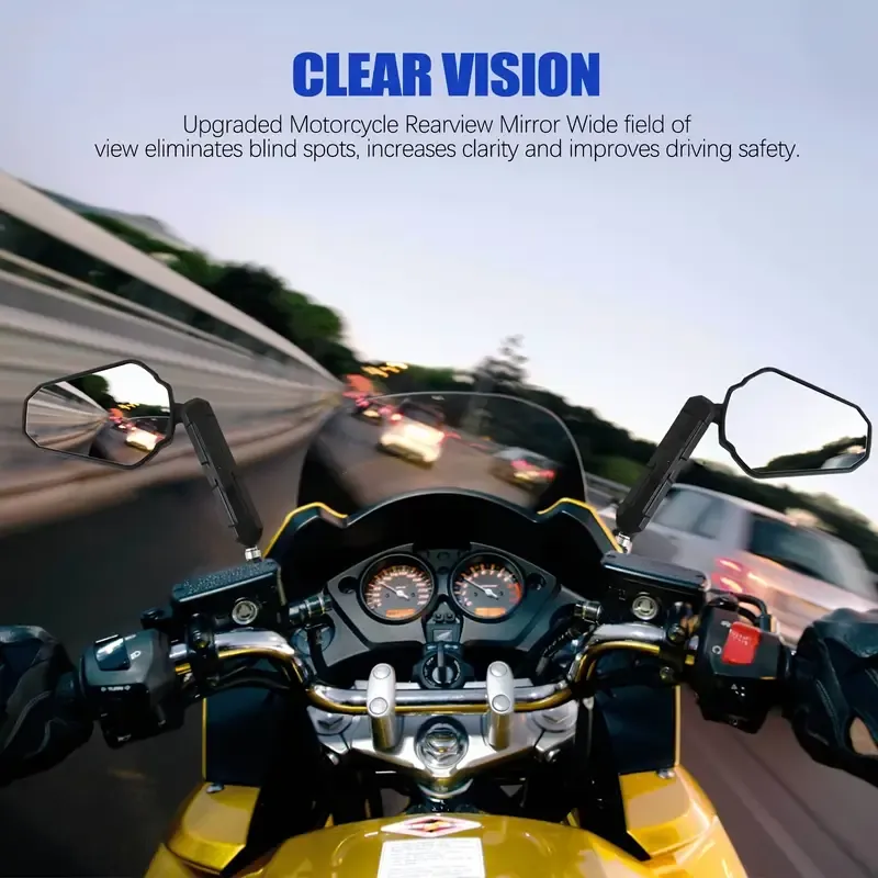 Aluminum Motocycle Mirrors - 360° Adjustable, Ball-Head Design for Street & Dirt Bikes, ATVs