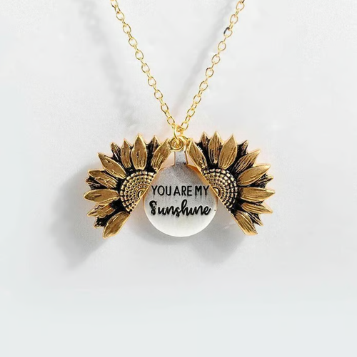 You Are My Sunshine Sunflower Necklace With Gift Box