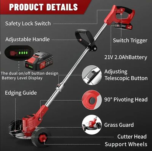 Lithium battery roller lawn mower