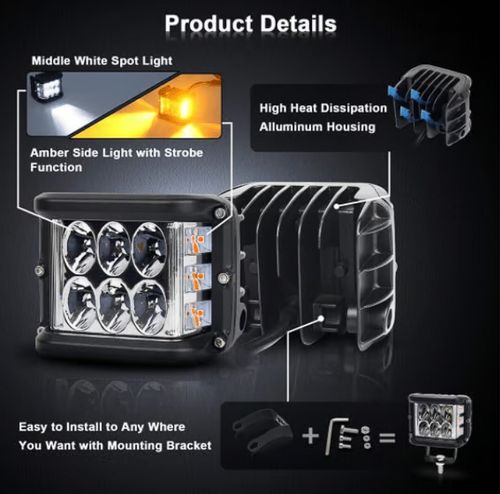 Car Dual Sides LED Dual Color Light