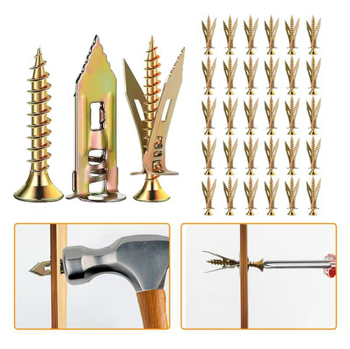100Pcs Self Drilling Drywall Anchors with Screws Kit