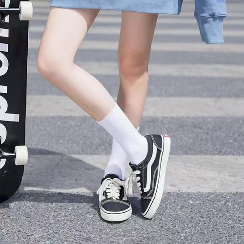 20 Pairs Spring and autumn white mid-length socks