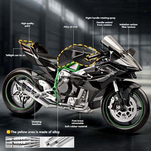 Hot New Style 1:9 Kawasaki Ninja H2R Diecast Toy