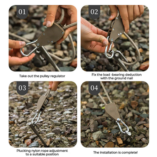 5Pcs Portable Adjustable Fix Camping Rope