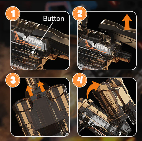 Gatling Electric Water Blaster with Lighting & Smoke Effect