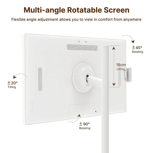 Afrleon™ 32inch Tablet on Rolling Stand - Touchscreen, Cordless, 8-Hr Battery, Camera, Voice Remote