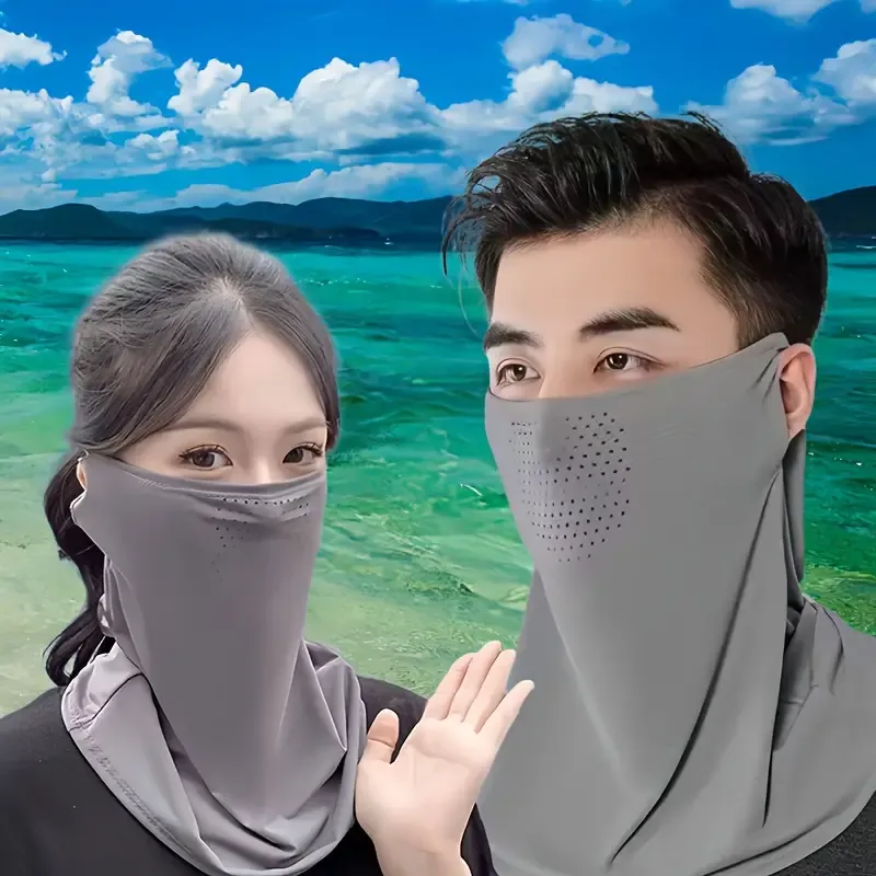 2pcs Ice Sliky Fiber Fabric Breathable Mesh Earloop Face Mask