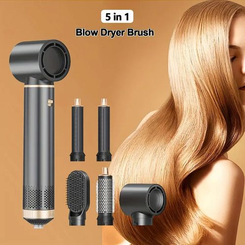 5-in-1 Blow Dryer Brush - Detachable Air Curler & Styler