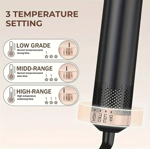 5-in-1 Blow Dryer Brush - Detachable Air Curler & Styler