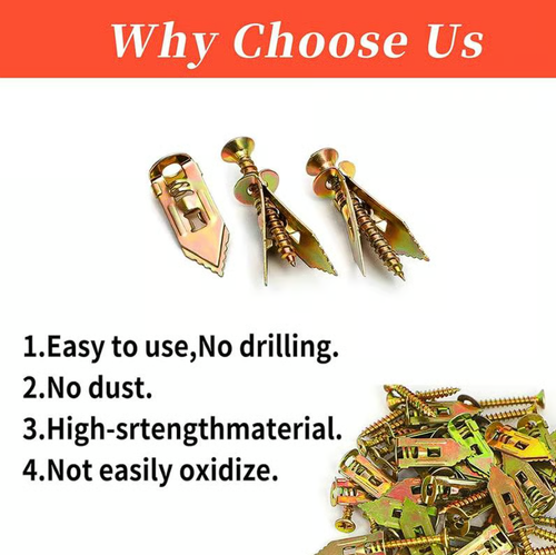 100Pcs Self Drilling Drywall Anchors with Screws Kit