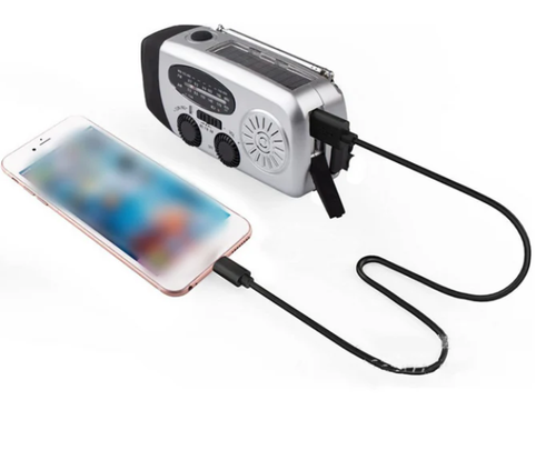 Multifunctional Portable Solar Emergency Radio – Power Bank, Hand Crank & Weather Alert ⚡