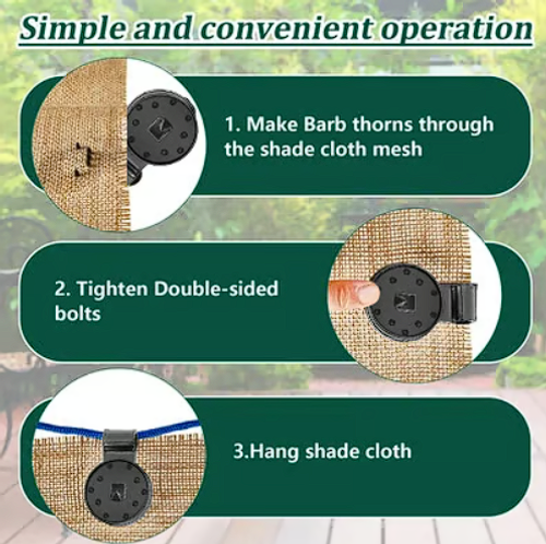 40pcs Shade Cloth Heavy Duty Lock Grip Colorful 40m Nylon Rope Set