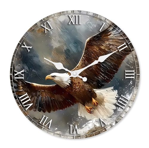 16-Inch Eagle Wooden Wall Clock