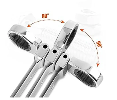 15-piece set of extra-long adjustable ratchet socket wrenches