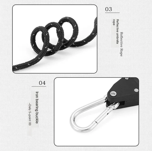 5Pcs Portable Adjustable Fix Camping Rope