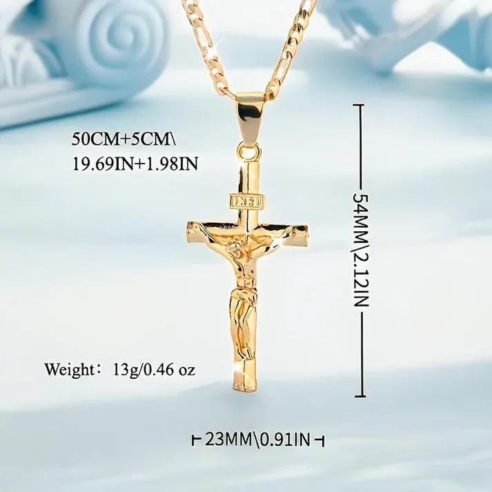 Gold-Tone Crucifix Pendant Necklace