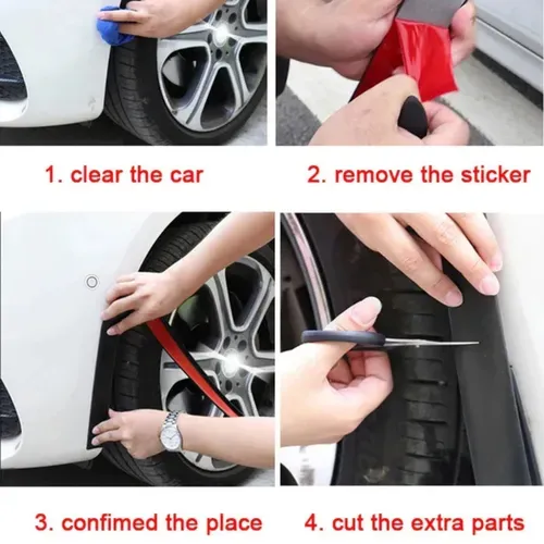 4pcs Carbon fiber wheel arch anti-collision strip