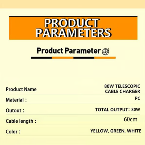 🎁✨3 in 1 Charger Retractable 80W MAX Fast