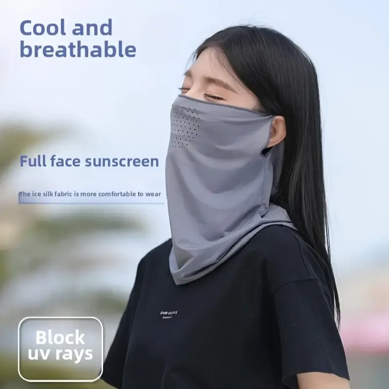 2pcs Ice Sliky Fiber Fabric Breathable Mesh Earloop Face Mask