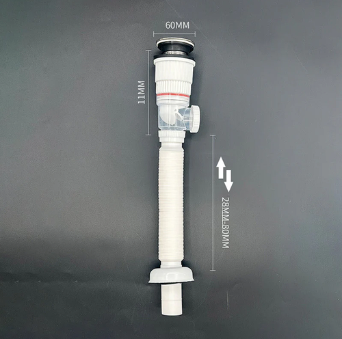 Multi-Use Flexible Drain Pipe with Odor Prevention Cup