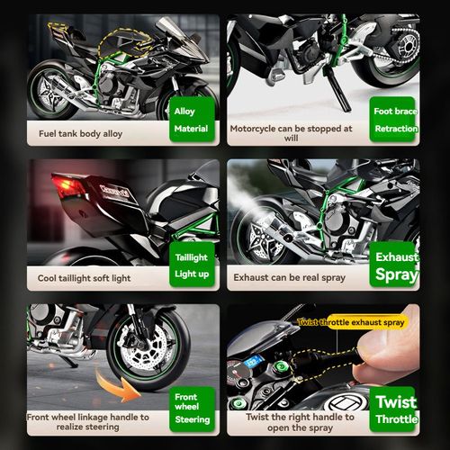 Hot New Style 1:9 Kawasaki Ninja H2R Diecast Toy
