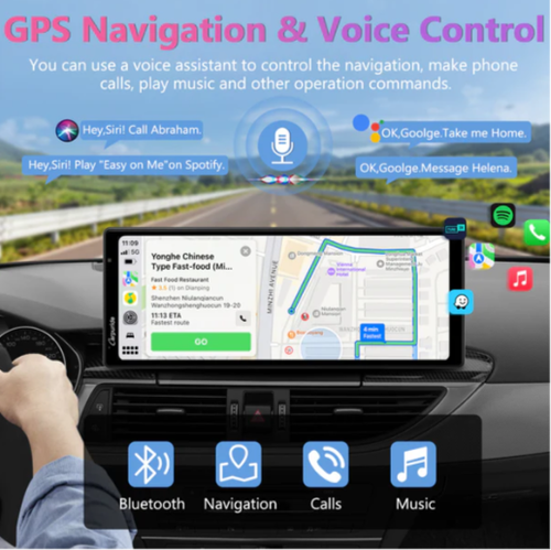 Console de tableau de bord multimédia intelligente portableavec caméra frontale et fonction DVR