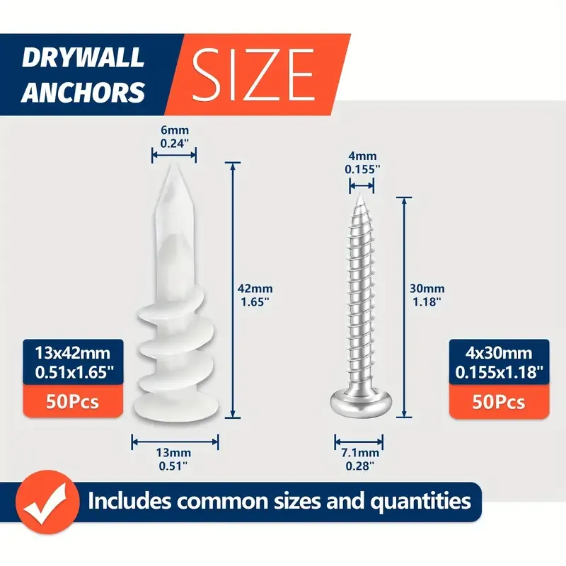 100 Anchors+100 Screws