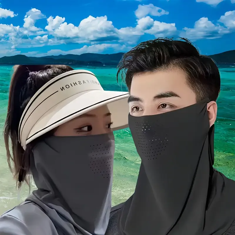 2pcs Ice Sliky Fiber Fabric Breathable Mesh Earloop Face Mask