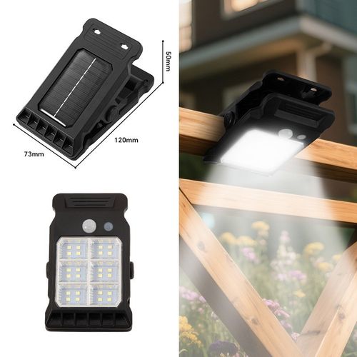 8-grid LED Solar clip light with motion sensor
