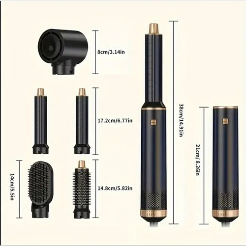 5-in-1 Blow Dryer Brush - Detachable Air Curler & Styler
