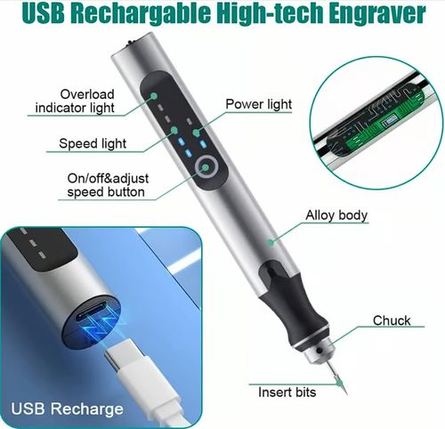 Rechargeable mini electric engraving machine set