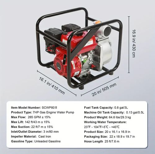 7HP Gasoline Engine Water Pump