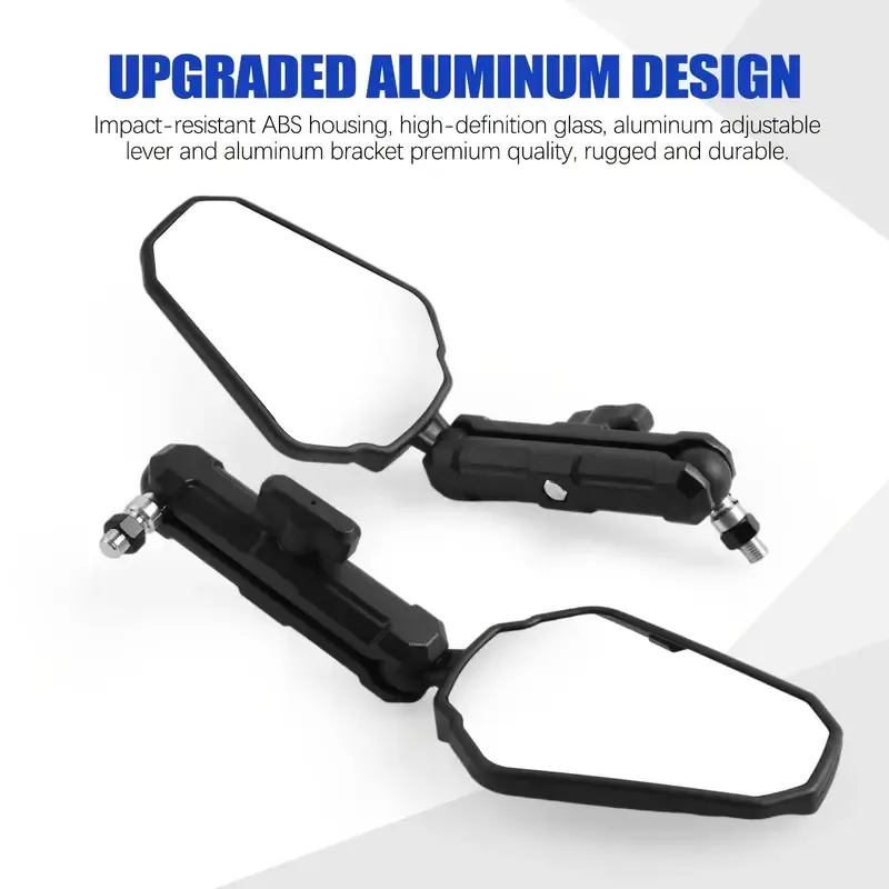 Aluminum Motocycle Mirrors - 360° Adjustable, Ball-Head Design for Street & Dirt Bikes, ATVs