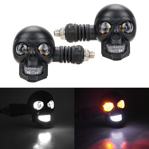 2Pairs LED White and Yellow Two-color Modified Motorcycle Auxiliary Lights