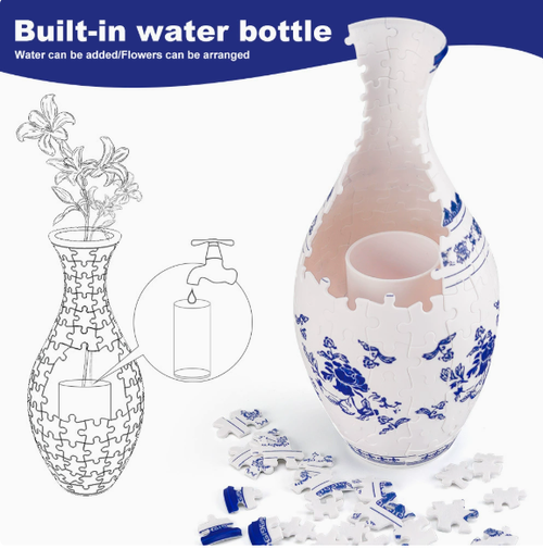Elegant 3D puzzle vase - Suitable for real flowers