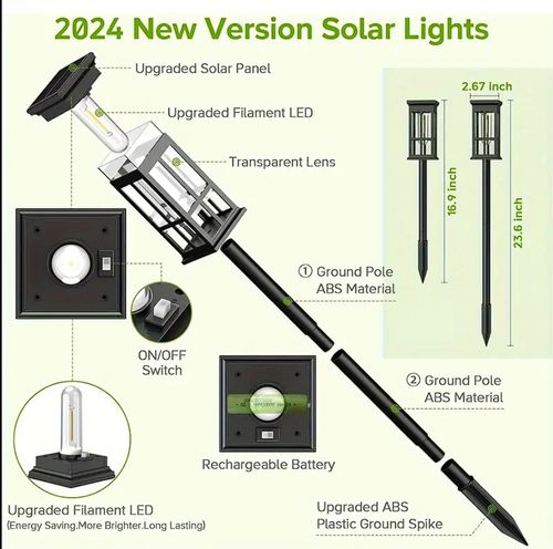 Solar Lights Outdoor(2pcs)