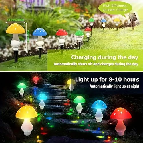 Upgraded Solar Mushroom Lawn Light