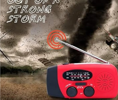 Multifunctional Portable Solar Emergency Radio – Power Bank, Hand Crank & Weather Alert ⚡