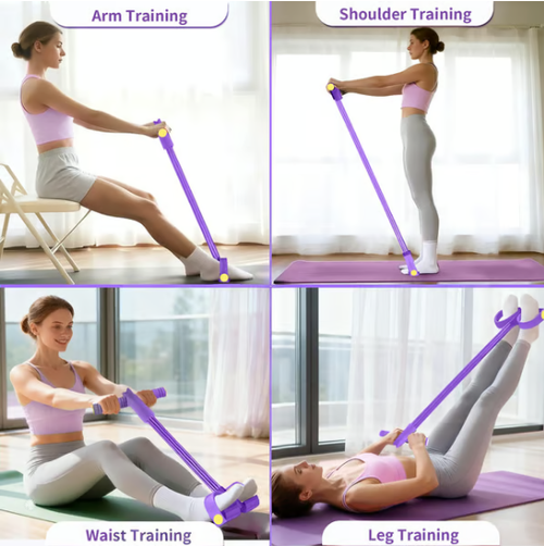 Multifunction Pedal Resistance Trainer with 6Tubes